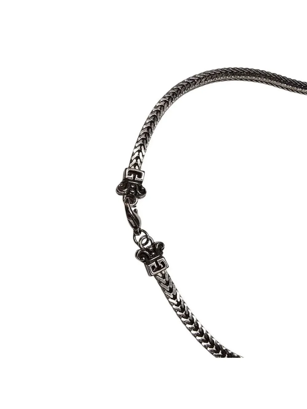 Silver Tone Black Stone Necklace